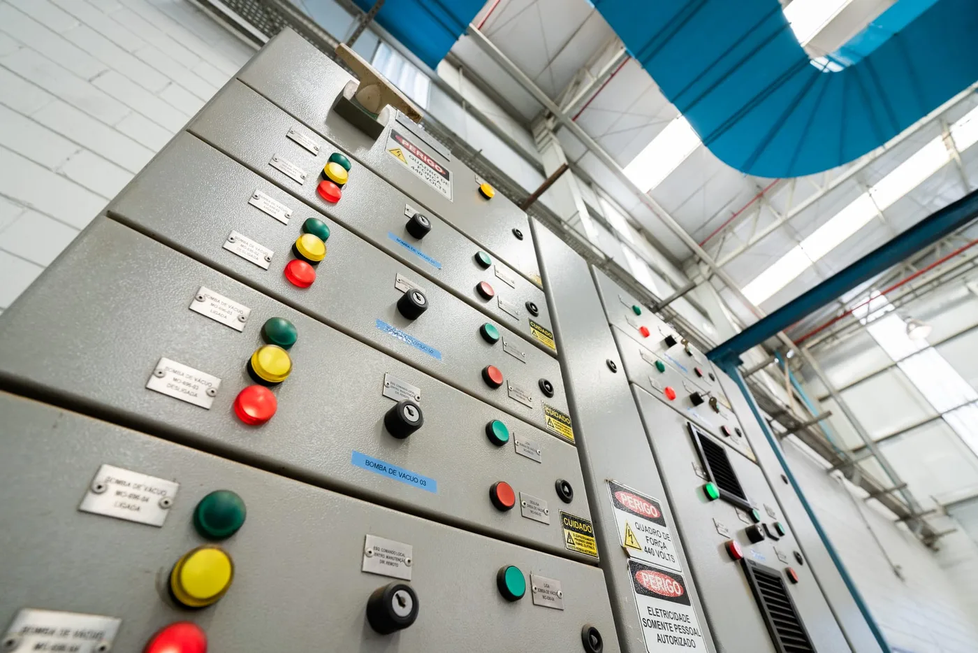 Painel de controle da unidade de tratamento